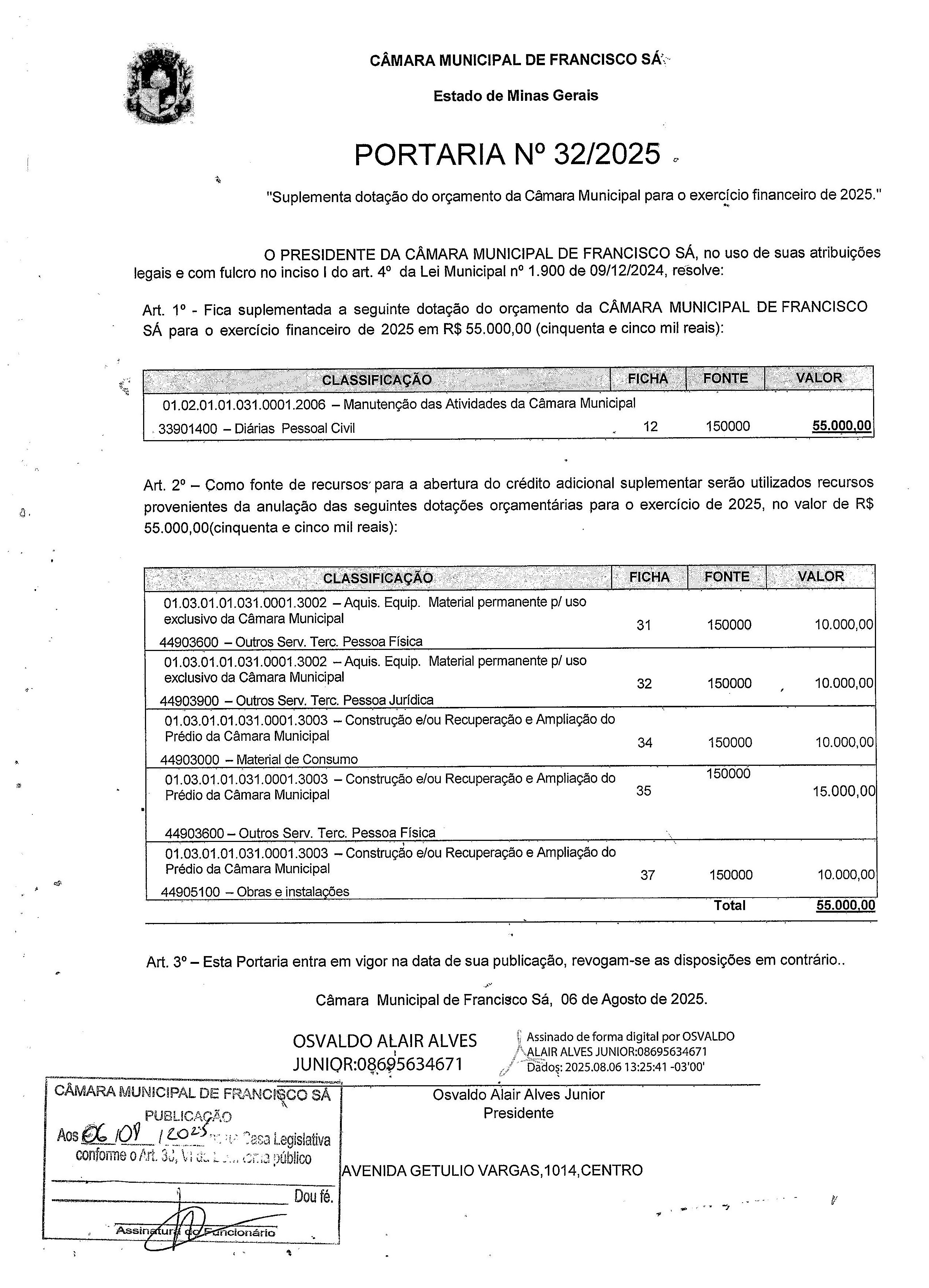 Portaria nº 032/2025