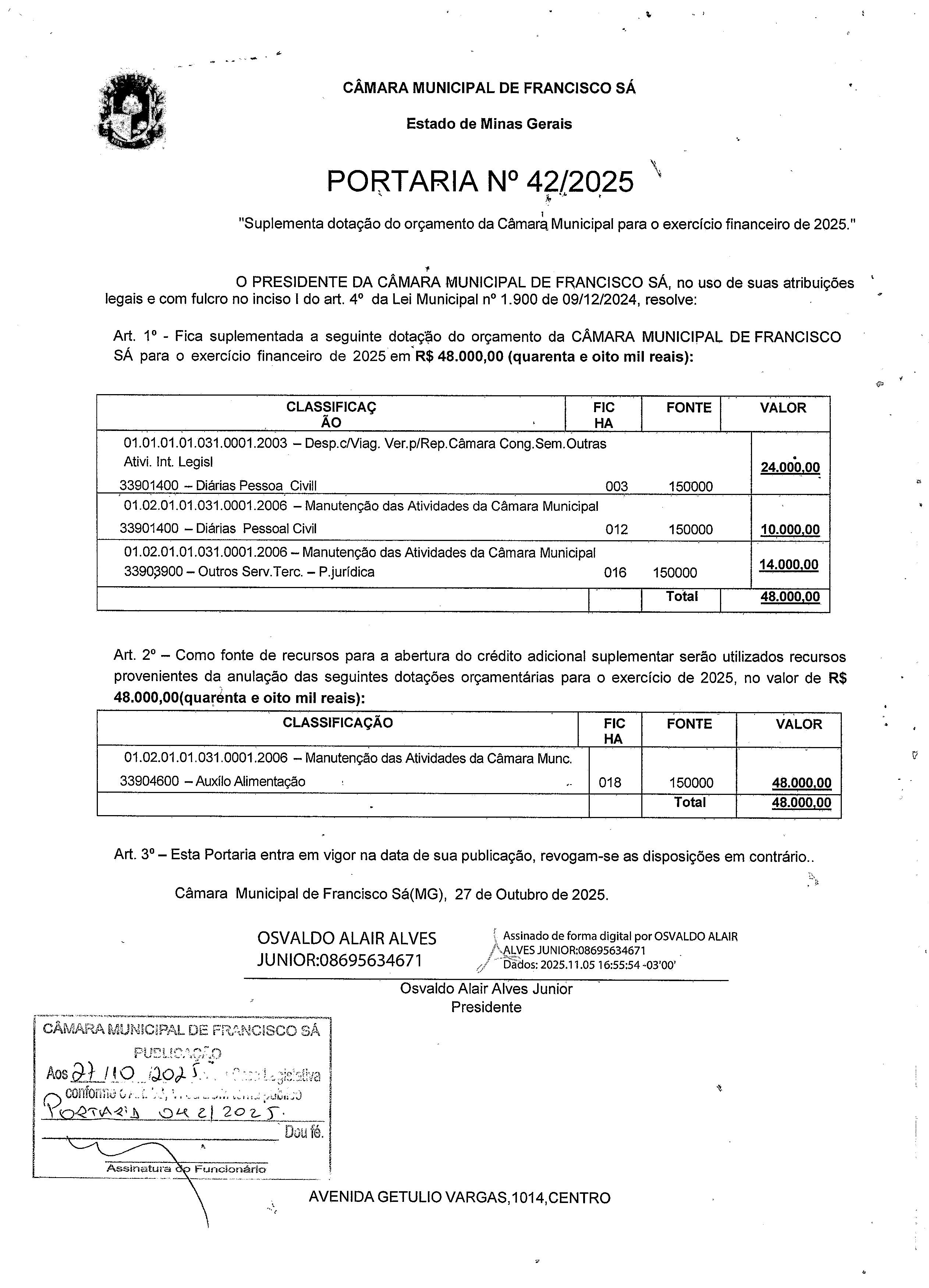 Portaria nº 042/2025