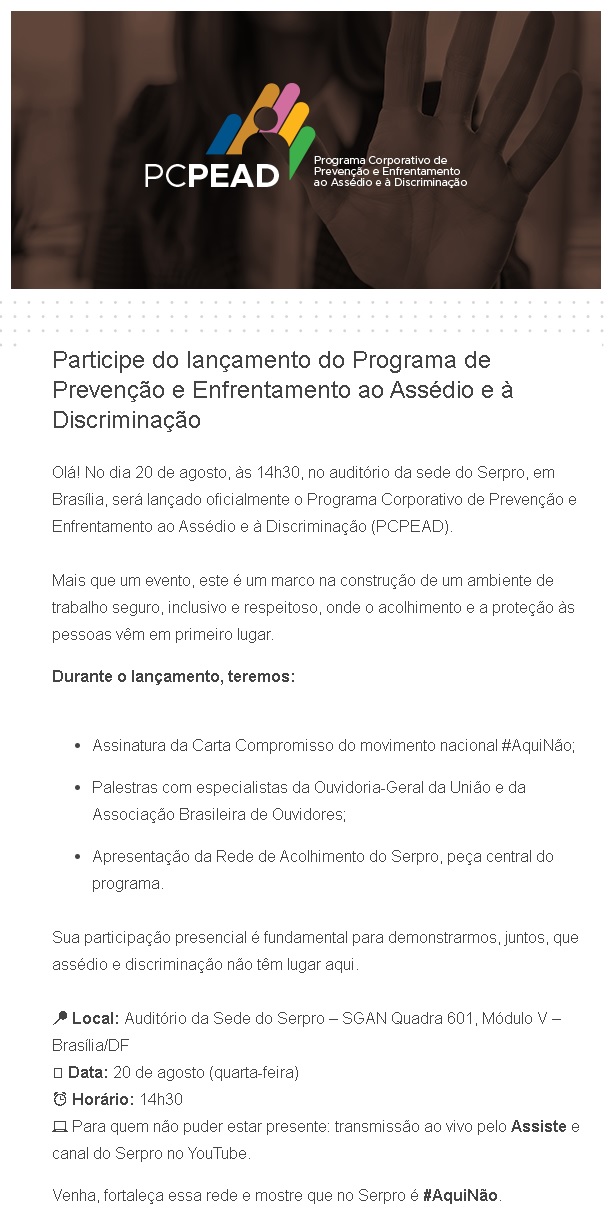 Programa de Prevenção e Enfrentamento ao Assédio e à Discriminação