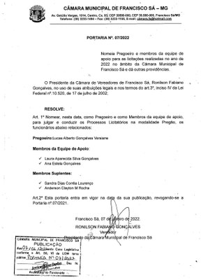 Pregoeiro e Membros da Equipe de Apoio (PMEA)