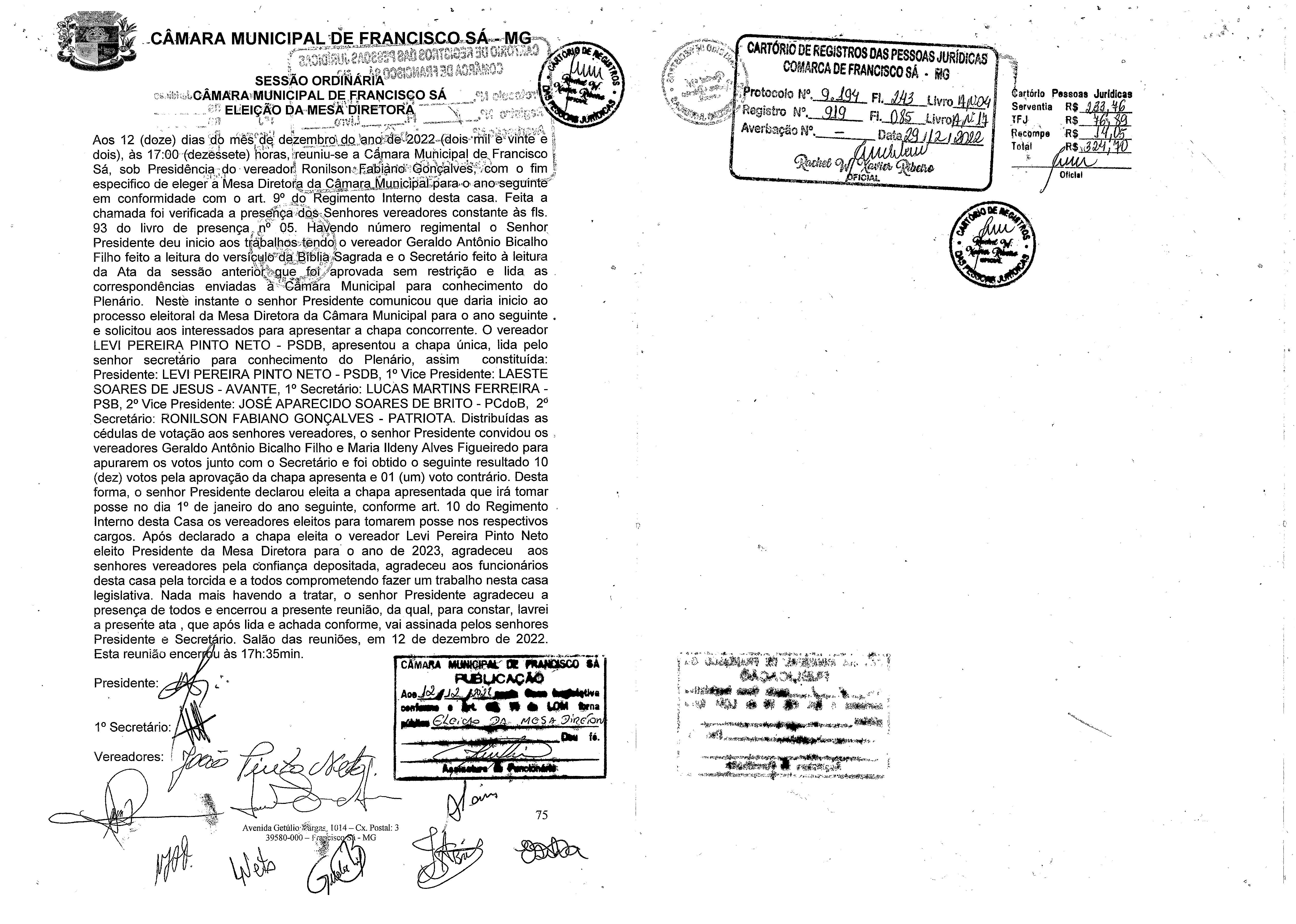 Mesa Diretora 2023 - Legislatura 2021/2024
