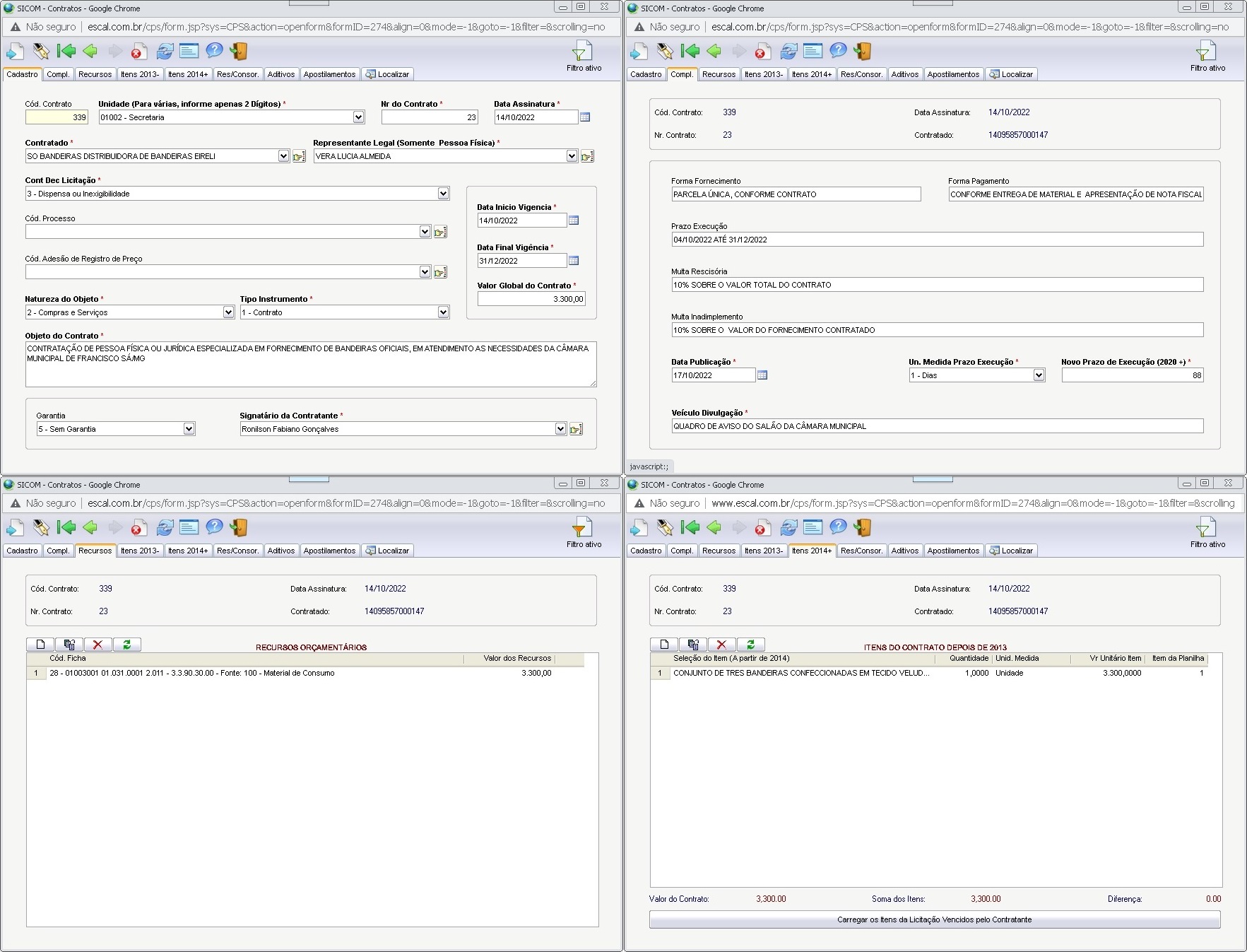 Extrato CTR N.º 023/2022 (PL 022/2022 Disp. 021/2022 - Confecção de Bandeiras Oficiais)